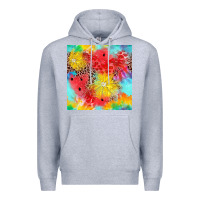 Heather Grey fruits leopard seamless pattern Premium Hoodie - Zillion Design Studio