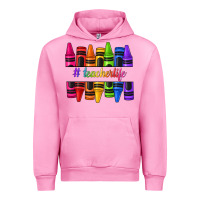 Fuchsia Pink teacher life crayons Urban Hoodie - texasbilliewilder