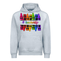 Heather Grey teacher life crayons Urban Hoodie - texasbilliewilder