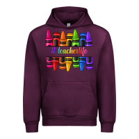 Mauve Wine teacher life crayons Urban Hoodie - texasbilliewilder