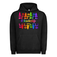 Pigment Black teacher life crayons Urban Hoodie - texasbilliewilder