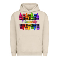 Pigment French Oak teacher life crayons Urban Hoodie - texasbilliewilder