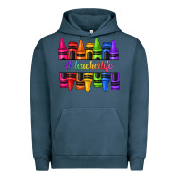 Pigment Midnight Navy teacher life crayons Urban Hoodie - texasbilliewilder