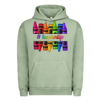 Pigment Oil Green teacher life crayons Urban Hoodie - texasbilliewilder
