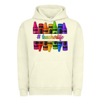Pigment Pistachio teacher life crayons Urban Hoodie - texasbilliewilder