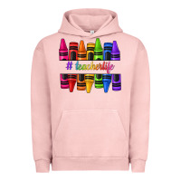 Pigment Salmon teacher life crayons Urban Hoodie - texasbilliewilder