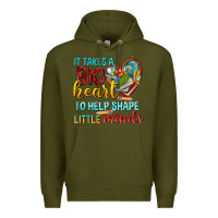 Army Green big heart to help shape little minds tbw Premium Hoodie - texasbilliewilder
