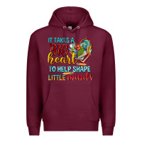 Burgundy big heart to help shape little minds tbw Premium Hoodie - texasbilliewilder