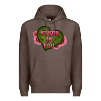 Coffee valentine's day stuck on you heart sunflowers Premium Hoodie - RanaPortraitStore
