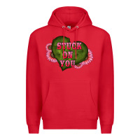 Red valentine's day stuck on you heart sunflowers Premium Hoodie - RanaPortraitStore
