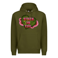 Army Green valentine's day stuck on you heart sunflowers Premium Hoodie - RanaPortraitStore