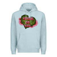 Blue Mist valentine's day stuck on you heart sunflowers Premium Hoodie - RanaPortraitStore