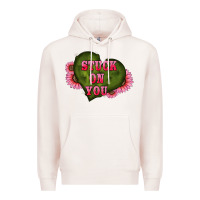 Pale Pink valentine's day stuck on you heart sunflowers Premium Hoodie - RanaPortraitStore