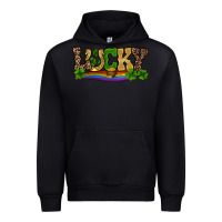 Black st patricks shamrock gold with rainbow Urban Hoodie - RanaPortraitStore