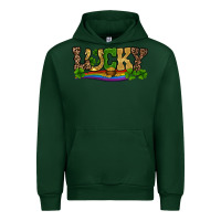 Forest Green st patricks shamrock gold with rainbow Urban Hoodie - RanaPortraitStore