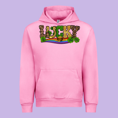 Urban Hoodie st patricks shamrock gold with rainbow