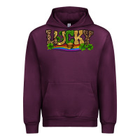 Mauve Wine st patricks shamrock gold with rainbow Urban Hoodie - RanaPortraitStore
