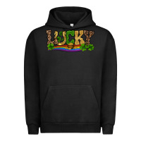 Pigment Black st patricks shamrock gold with rainbow Urban Hoodie - RanaPortraitStore