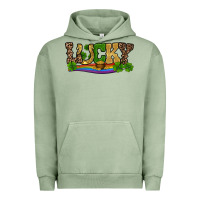 Pigment Oil Green st patricks shamrock gold with rainbow Urban Hoodie - RanaPortraitStore