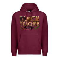 Burgundy black teacher magic melanin Premium Hoodie - texasbilliewilder