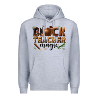 Heather Grey black teacher magic melanin Premium Hoodie - texasbilliewilder