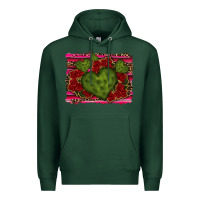 Sports Green Valentine Cactus Heart with Roses Premium Hoodie - RanaPortraitStore