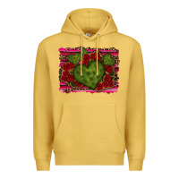 Antique Gold Valentine Cactus Heart with Roses Premium Hoodie - RanaPortraitStore