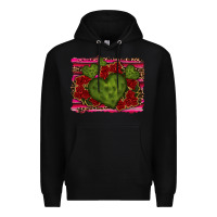 Black Valentine Cactus Heart with Roses Premium Hoodie - RanaPortraitStore