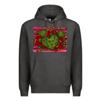 Charcoal Heather Valentine Cactus Heart with Roses Premium Hoodie - RanaPortraitStore