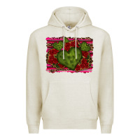 Oatmeal Heather Valentine Cactus Heart with Roses Premium Hoodie - RanaPortraitStore