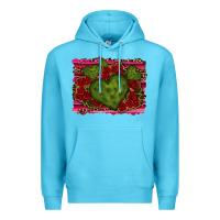 Ocean Blue Valentine Cactus Heart with Roses Premium Hoodie - RanaPortraitStore