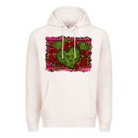 Pale Pink Valentine Cactus Heart with Roses Premium Hoodie - RanaPortraitStore