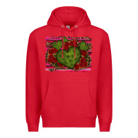 Red Valentine Cactus Heart with Roses Premium Hoodie - RanaPortraitStore