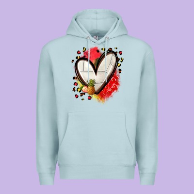 Fruits And Volleyball Heart Premium Hoodie Designed By Zillion Design Studio