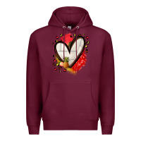 Burgundy fruits and volleyball heart Premium Hoodie - Zillion Design Studio