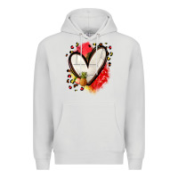 Dove Grey fruits and volleyball heart Premium Hoodie - Zillion Design Studio