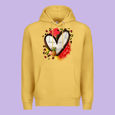 Fruits And Volleyball Heart Premium Hoodie Designed By Zillion Design Studio