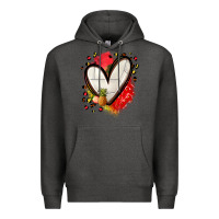 Charcoal Heather fruits and volleyball heart Premium Hoodie - Zillion Design Studio