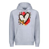 Heather Grey fruits and volleyball heart Premium Hoodie - Zillion Design Studio
