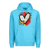 Ocean Blue fruits and volleyball heart Premium Hoodie - Zillion Design Studio
