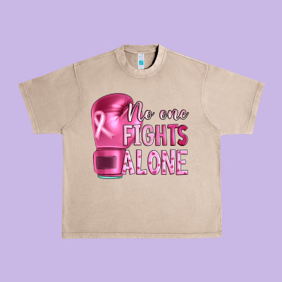 Breast Cancer No One Fights Alone Boxing Urban Heavy Tee Designed By Artiststas