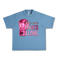 Pebble Blue Breast cancer no one fights alone boxing Urban Heavy Tee - Artiststas