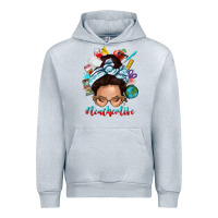 Heather Grey teacher life messy bun Urban Hoodie - texasbilliewilder