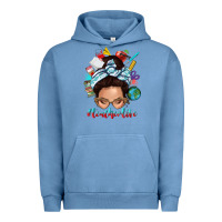 Pigment Pebble Blue teacher life messy bun Urban Hoodie - texasbilliewilder