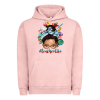 Pigment Salmon teacher life messy bun Urban Hoodie - texasbilliewilder