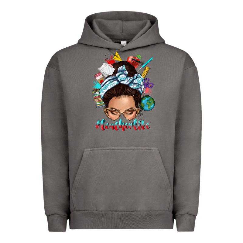 Teacher Life Messy Bun Urban Hoodie by texasbilliewilder | Teevron