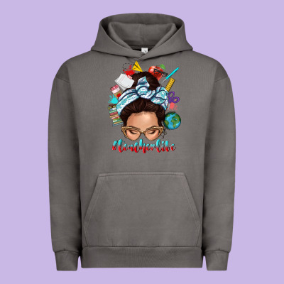 Urban Hoodie teacher life messy bun