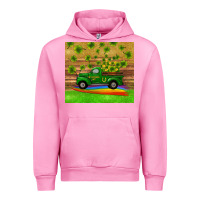 Fuchsia Pink st patricks day truck shamrock with rainbow tumbler Urban Hoodie - RanaPortraitStore