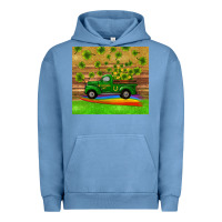 Pigment Pebble Blue st patricks day truck shamrock with rainbow tumbler Urban Hoodie - RanaPortraitStore