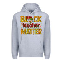 Heather Grey black teacher matter Premium Hoodie - texasbilliewilder